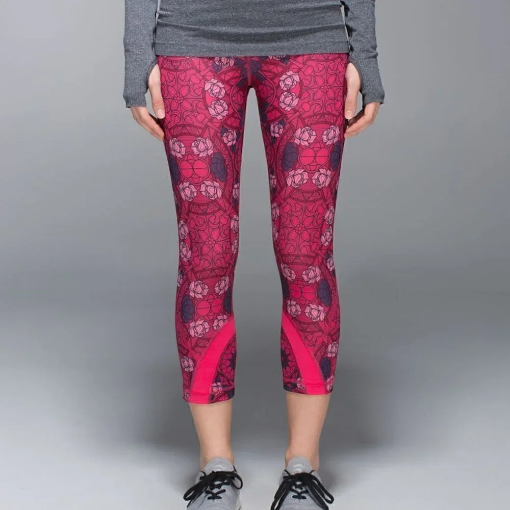 Lululemon Women's Size 6 Run: Inspire Crop II Legging Soul Cycle Prisma Guava